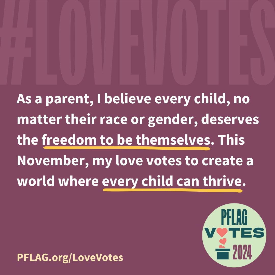 AdinaPorter's tweet photo. This November, my love votes for a future where LGBTQ+ kids can be their fabulous selves and grow into thriving adults. ππ³οΈ Join me in taking the pledge today at https://t.co/dtFVIaGkWD. #LoveVotes #PFLAG #PFLAGProud #LeadingWithLove https://t.co/dQtcr5OEb2