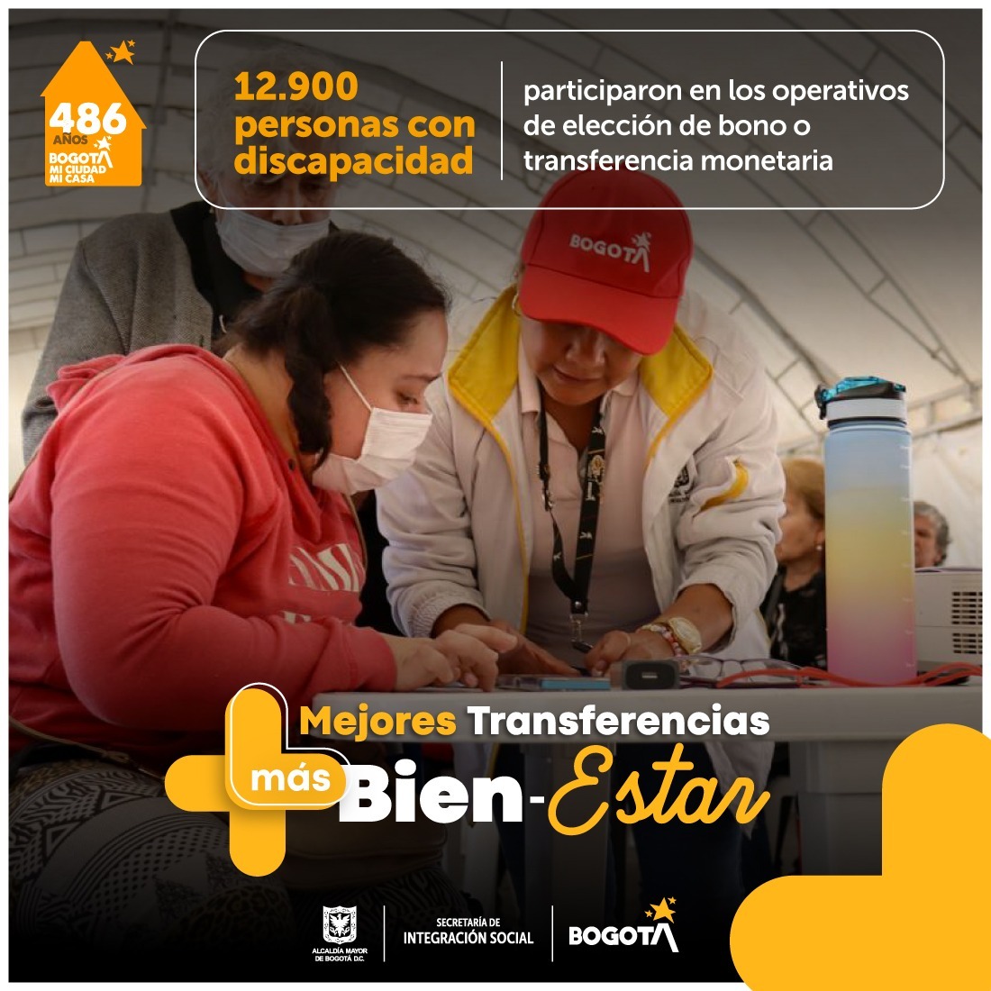 integracionbta's tweet photo. 🧵¡Integración Social transformó el apoyo para personas con discapacidad!

12.900 participaron en la elección de su apoyo económico.

Pasamos de un bono canjeable por alimentos a la opción de recibir transferencias monetarias.

Info: https://t.co/lFl22sGw1j

#BogotáMiCiudadMiCasa https://t.co/qqoT87frXE