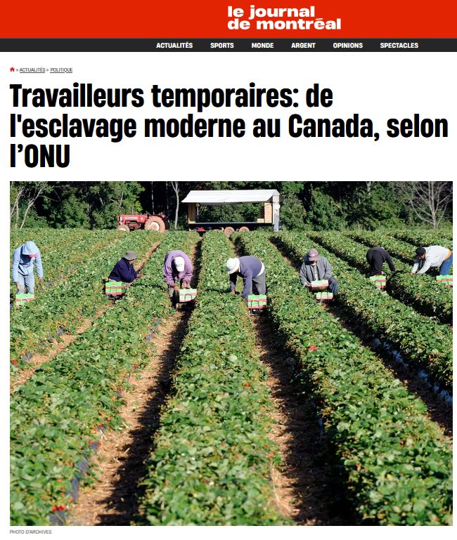 MCaronUPA's tweet photo. Les producteurs apprécient grandement le travail des TET. Affirmer qu’ils sont des esclavagistes est une négation de la réalité. #AgQc #AgCan #Polqc #PolCan https://t.co/QugJWZQP4E