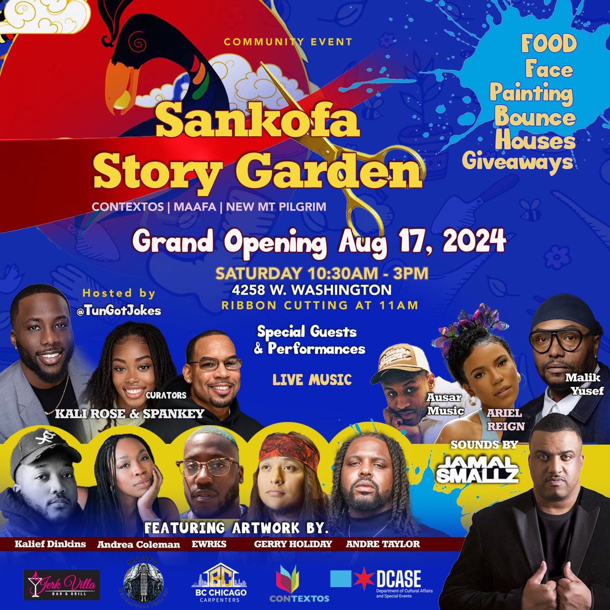 🌟 Join us for the Sankofa Story Garden Community Event on August 17th from 10:30 AM to 3 PM at 4258 W Washington! 🎉 Enjoy food, giveaways, and family fun. Don’t miss out! 🌳✨ #CommunityEvent #FamilyFun
