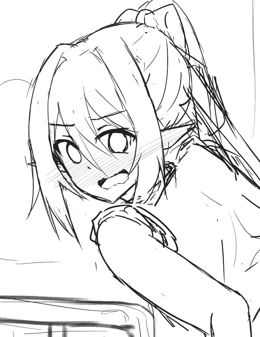 見返り驚き赤面 