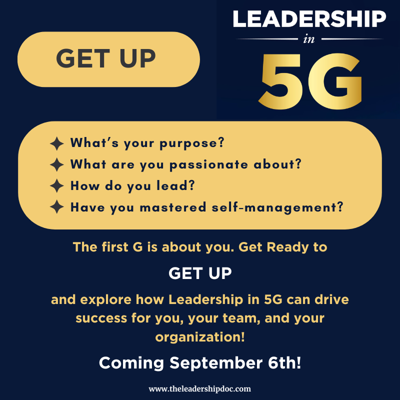 LdrpDoc's tweet photo. I'm excited to share my new book, Leadership in 5G: Practical Strategies for Individual, Team, and Organizational Success, in just a few weeks.  For now, here's a bit about the first G, Get Up!

#5GLeadership, #Leadershipin5G #Leadership, #LeadershipBook, #NewBook, #ComingSoon https://t.co/lsCLReOaUn