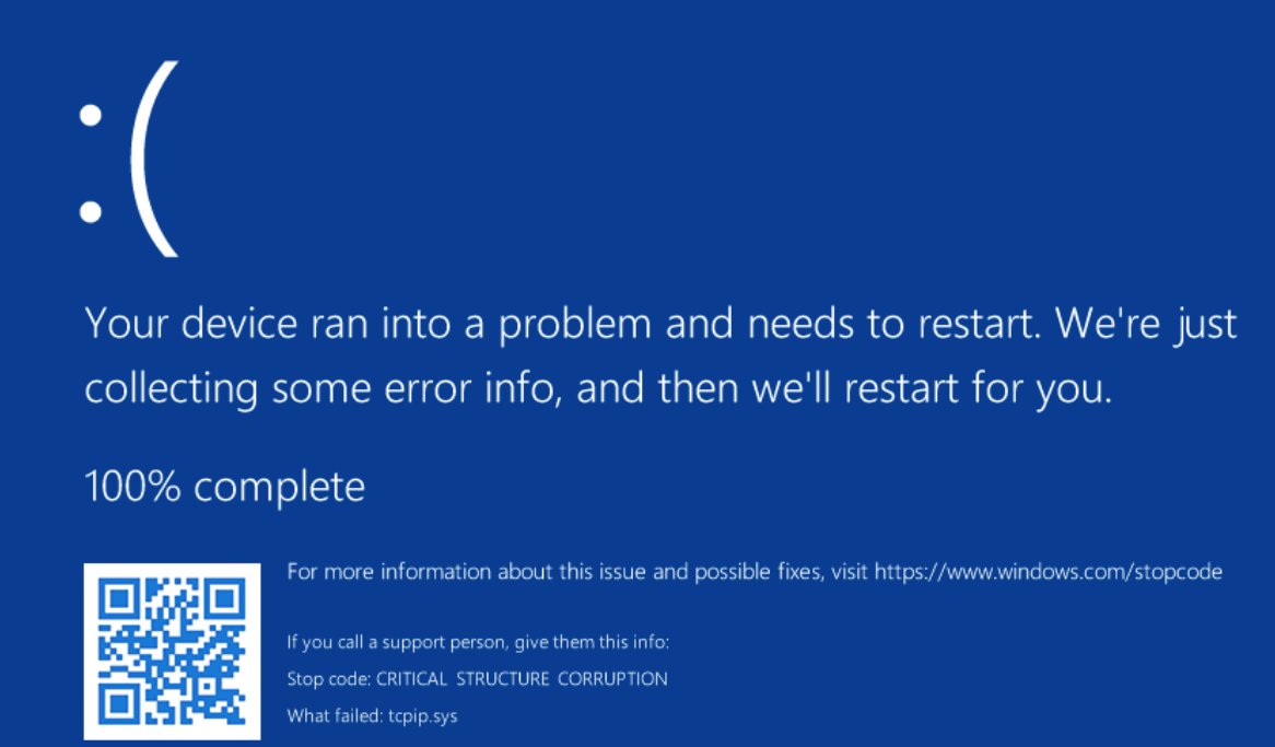 Regarding CVE-2024-38063 IPV6 RCE in Windows...

After reading RFCs about optional headers in IPv6 packets, I managed to create POC to cause a crash. The bug check in this case isn't too detailed, but essentially the underflow creates a large value used in a loop which eventually
