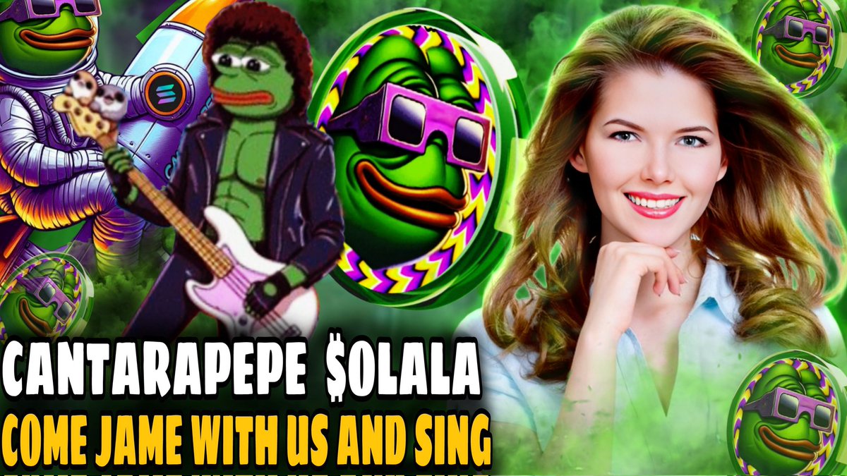 WELCOME TO THE WORLD OF Cantarapepe 🎸🎸$OLALA ON SOLANA 🎸🎸 CAME WITH US AND SING 🔥🔥🔥

Video link 🖇️🖇️ 
youtu.be/Nh8c39gQbvU