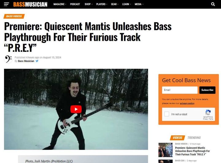 Check out the playthrough premiere <a href="/BassMusicianMag/">BassMusicianMag</a> 
bassmusicianmagazine.com/2024/08/premie…

Exitus Stratagem Records <a href="/ExsrM/">EXSRMusic</a> Quiescent Mantis Unleashes Bass Playthrough For Their Furious Track "P.R.E.Y" Off New Album "Here Comes The Swarm" Out Now!
#bassmusicianmag #bass #bassguitar #bassplayer