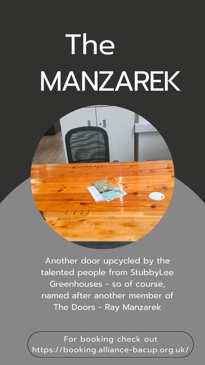 The last one of 'The Doors' to be presented at the Alliance Office - The Manzarek! Give this or any of the other doors a try by booking you desk at  booking.alliance-bacup.org.uk #valleyheritage #rossendalevalley #coworkingspace #coworking #rossendale #coworkingoffice