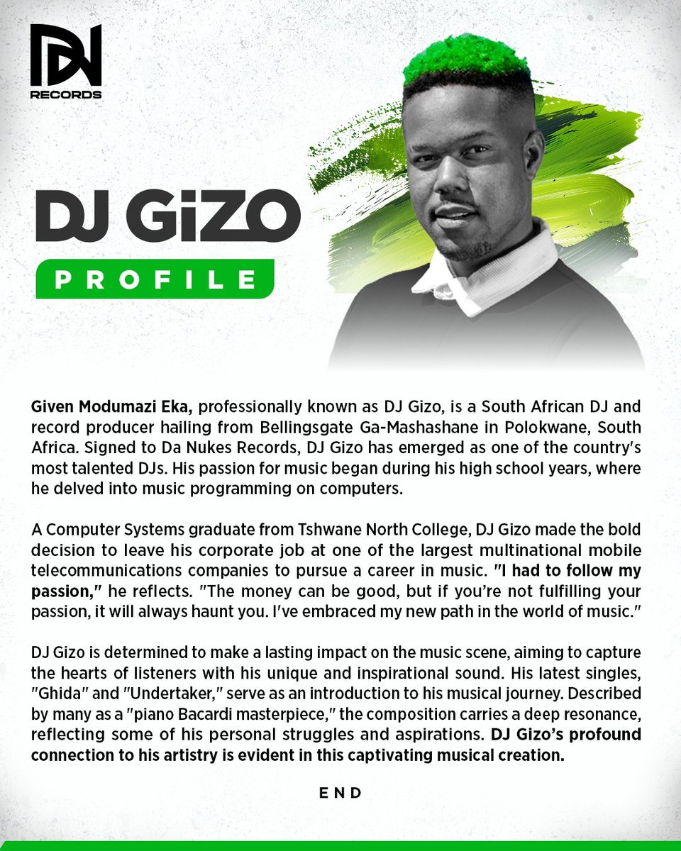 danukes_records's tweet photo. "My name is DJ Gizo. Let me reintroduce myself!" 🎧✨

#Danukesrecords #Amapiano #Bacardi #fypシ #trending https://t.co/oxRrOAlgHN