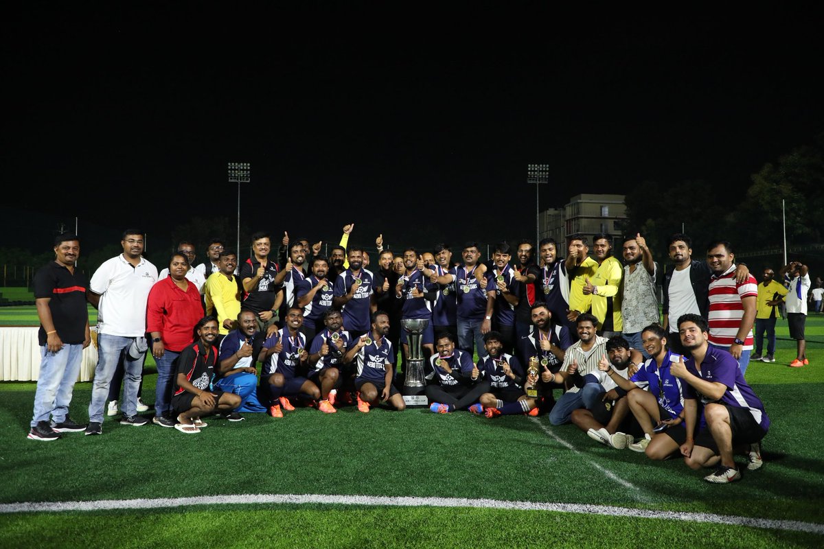 DynamaticTech's tweet photo. @ahilya09 @v_ravichander @UTobyM @nareshp19 @ushasanthosh07 @hraju_r @dc7305259a734f5 🎉 Congratulations to the #AeroTitans for lifting the trophy as winners of the #JKMFootballCup! What an incredible journey! 🏆⚽️ #Champions #TeamSpirit https://t.co/EewWU37Xbv