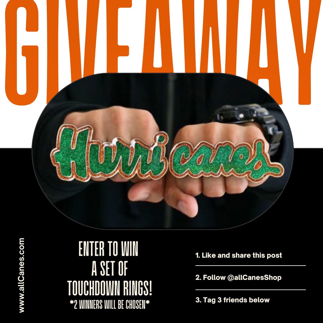 allCanes_OG's tweet photo. It’s 💫 G I V E A W A Y 💫 time‼️
• 
🟠 How to Win 🟢
1️⃣ Like and share this post
2️⃣ Follow @allCanes_OG 
3️⃣ Tag 3 friends 

* must meet the criteria to be a winner, contest is open to both local and out of state fans
* ends August 23, winner will be chosen August 26. https://t.co/fE2gHxzjNB