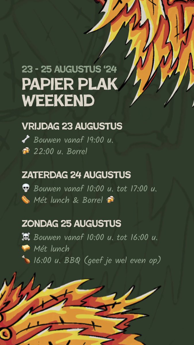 Volgend weekend gaan we papieren! 📄 Van 23 - 25 augustus vind het tweede grote bouwweekend van dit jaar plaats. 

Kan je niet wachten tot volgend weekend? Geen probleem: we bouwen iedere doordeweekse dag vanaf 19:00 uur en op zaterdag vanaf 13:00 uur.

Tot in de hal! 💪