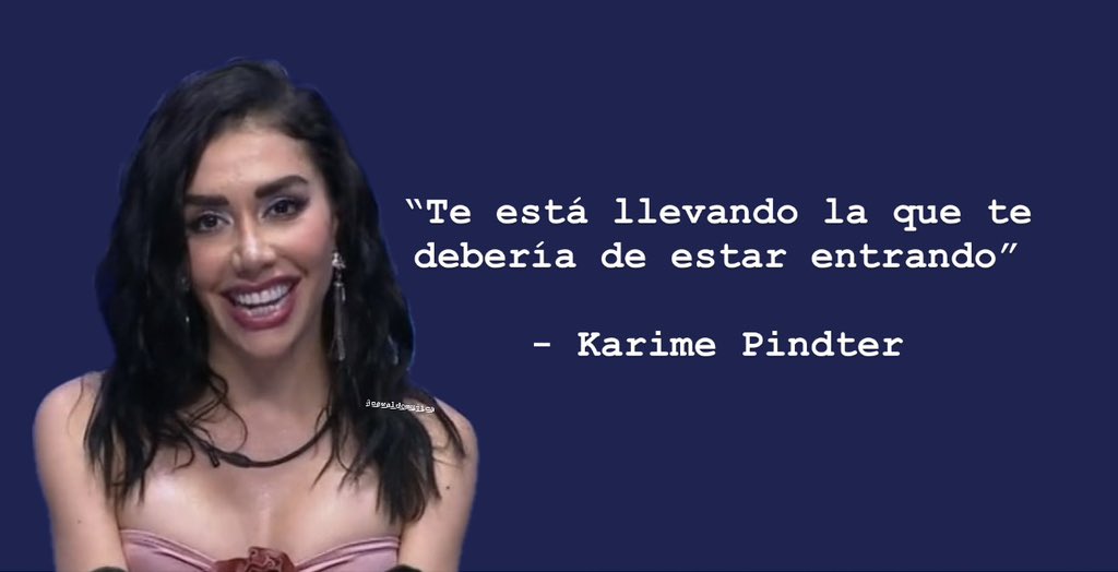 oswaldomujica's tweet photo. Karime no se ha cansado de entregar frases icónicas dentro de #LaCasaDeLosFamososMX

@karimepindter_ te adoro. https://t.co/HyHCSSXF6n