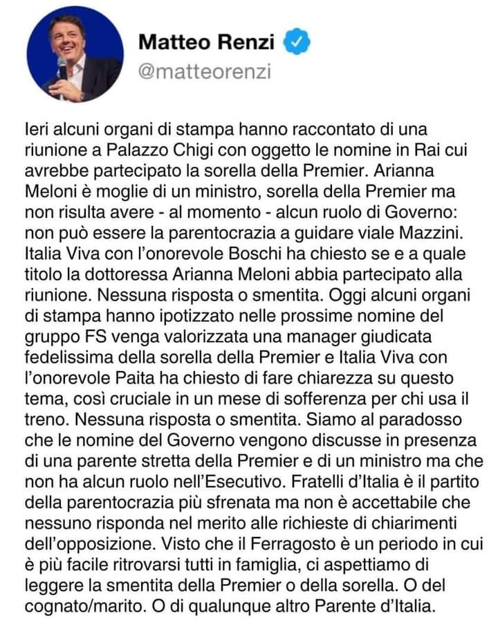 La Democrazia, in Italia, sta morendo. Regna, ormai, la parentocrazia.