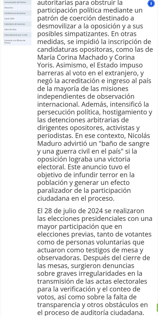 La Comisión Interamericana de Derechos Humanos califica la represión en #Venezuela como Terrorismo de Estado.

Denuncian que el régimen de Maduro está sembrando terror para silenciar a la ciudadanía y perpetuar el autoritarismo oficialista en el poder:

“Violencia institucional