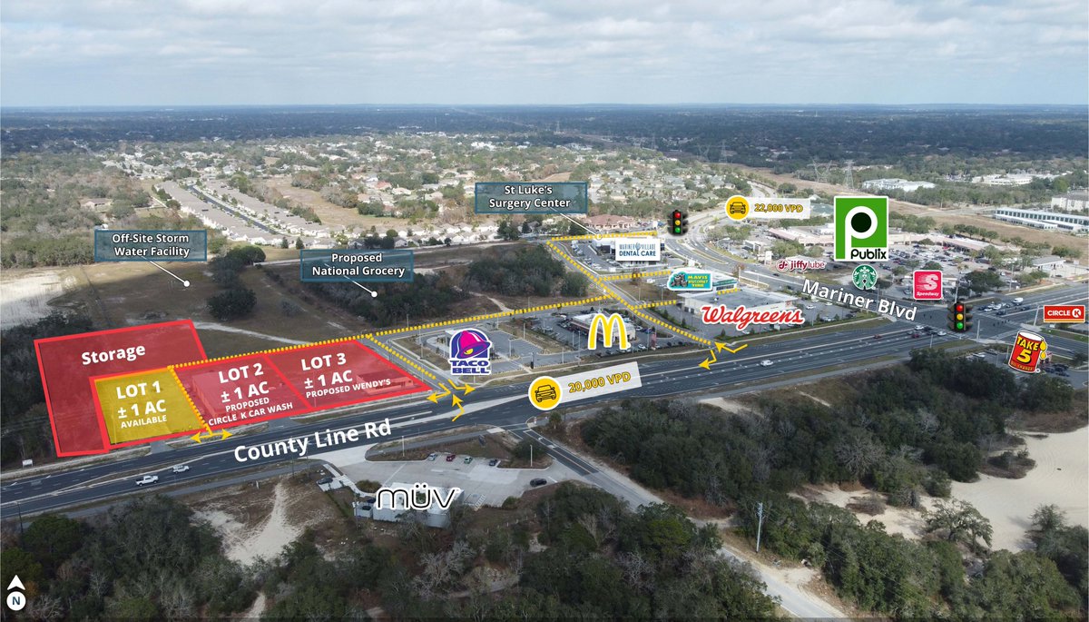 alterax_gg's tweet photo. One parcel remaining - Ground Lease/Build-to-Suit - Spring Hill - grocery outparcel - join Wendy's, Circle K.  Booming intersection - Mariner Blvd &amp; County Line Road.   #CRE #retail #development 

https://t.co/4wfjdAY32b https://t.co/Q89vemj1yQ