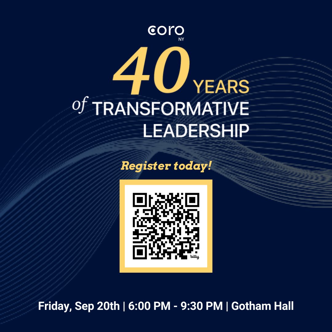 Join us on Friday, September 20th, from 6:00 pm to 9:30 pm at Gotham Hall to celebrate 40 years of transformative leadership! 

Visit our event page to learn more and secure your early bird tickets today! lnkd.in/eDMh2G2u