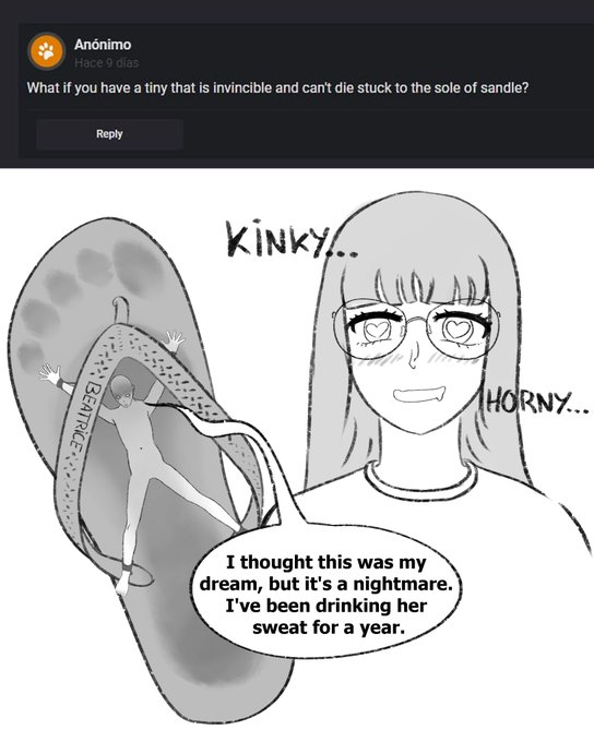 Giantess Beatrice - I always think that the people who ask me for these things would quickly regret it... Thank goodness I'm the one who decides! I will try to do this format of answering questions like this! ^^ remember to visit my Curious cat Draw by: @AullikDraws #sizetwitter #giantess https://t.co/yUQ7LxMzst