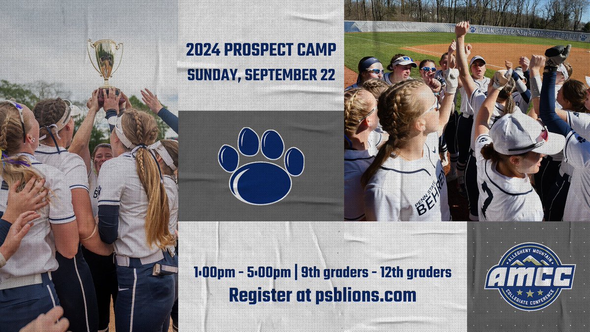Prospect Camp! Come check out what Behrend softball is like. Ran by Behrend players and coaches. Register at psblions.com