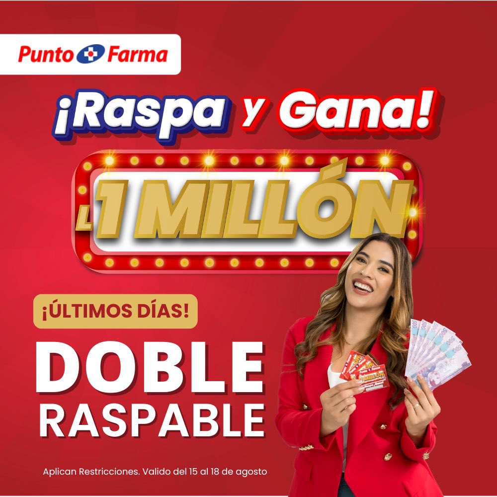 ¡La promo del año 🥳!
😱 Ahora DOBLE RASPABLE 😱

<a href="/punto_farma/">Farmacias Punto Farma</a> te invita a ser parte de su GRAN PROMOCIÓN “Raspa 📝 y Gana 🤩! 

<a href="/carolinalanza8/">Carolina lanza</a> te invita a que ganes

Puedes ser uno de los afortunados ganadores de dinero 💴 en efectivo en nuestra GRAN promo de #raspa y #gana
