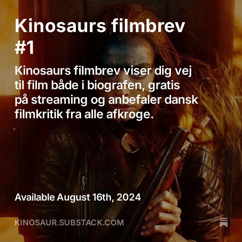 Kinosaurdk's tweet photo. I morgen lander Kinosaurs nyhedsbrev Filmbrevet. Anbefalinger til gratis film du kan se derhjemme, guide til film i biografen, læs danske filmanmelderes største udfordring lige nu (hint, det handler om at finde den rigtige dør.) og mere til: abonner her: https://t.co/YGK3IgnhkC https://t.co/e0lnmT1kXd