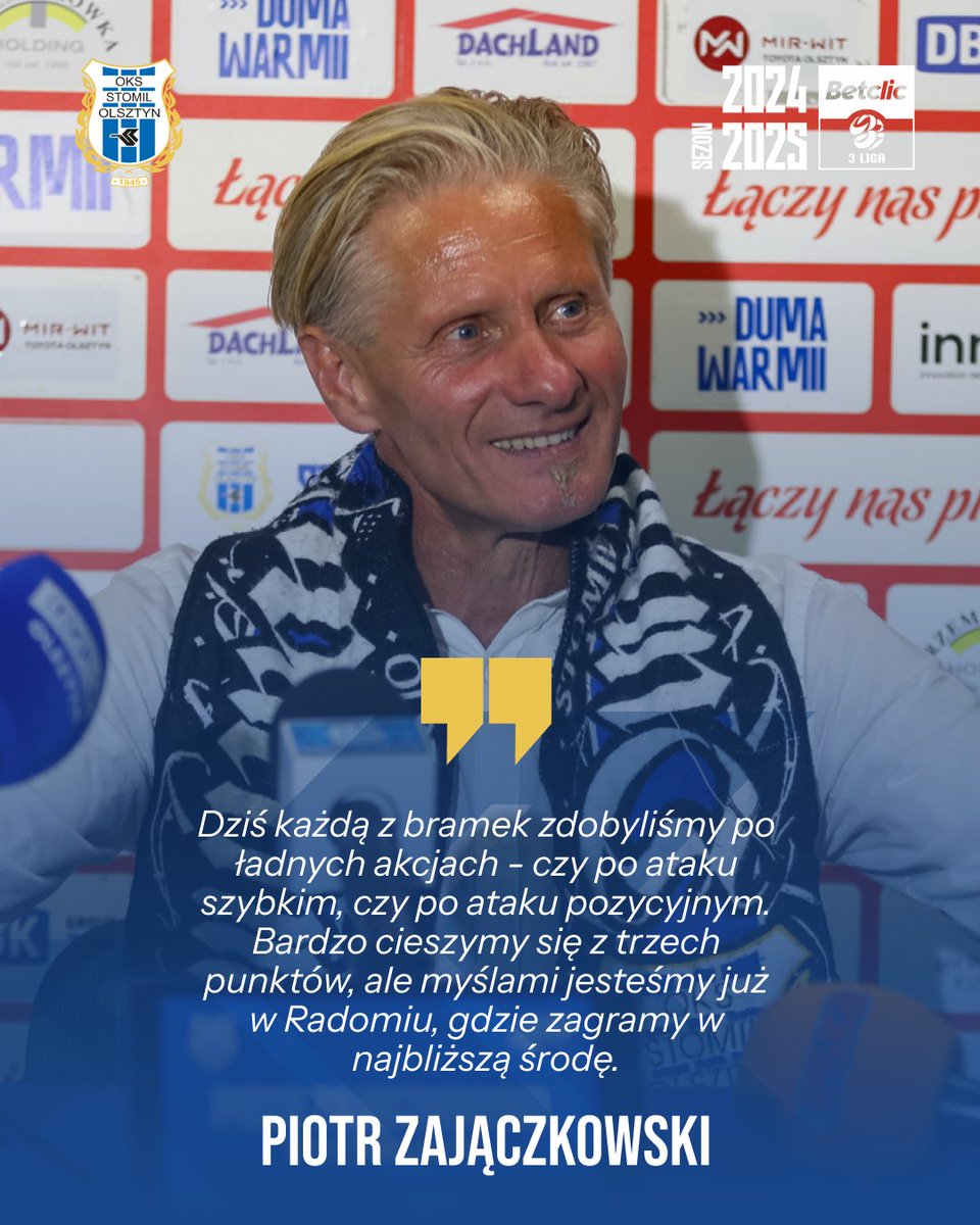 StomilOlsztynSA's tweet photo. 🎙️ Ważne trzy punkty dopisane i powoli zerkamy już w kierunku Radomia 🔜
Konferencja po #STOWAR 🎥 https://t.co/LoWF52na9b https://t.co/9lQDeej3SC