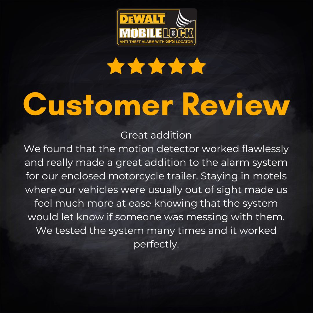 🔒 𝐃𝐨𝐧'𝐭 𝐣𝐮𝐬𝐭 𝐭𝐚𝐤𝐞 𝐨𝐮𝐫 𝐰𝐨𝐫𝐝 𝐟𝐨𝐫 𝐢𝐭!  Hear how one customer protects their trailer valuables with DEWALT MobileLock.
See what other customers have to say on our website.  ➡️  dewaltmobilelock.com/pages/testimon…  #DEWALT #MobileLock #Security