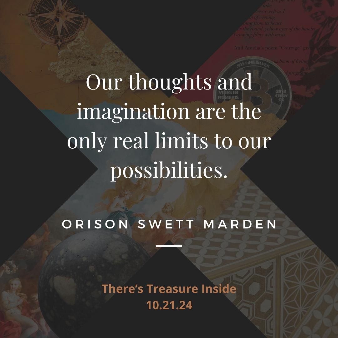 JonCollinsBlack's tweet photo. "Our thoughts and imagination are the only real limits to our possibilities." - Orison Swett Marden #Possibilities #Imagination #TheresTreasureInside https://t.co/CWiyrxyDw8