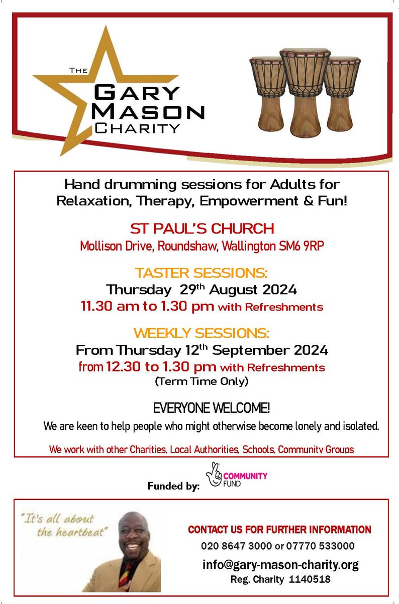 Come and meet The <a href="/GaryMasonCharit/">Gary Mason Charity</a> Free sessions!