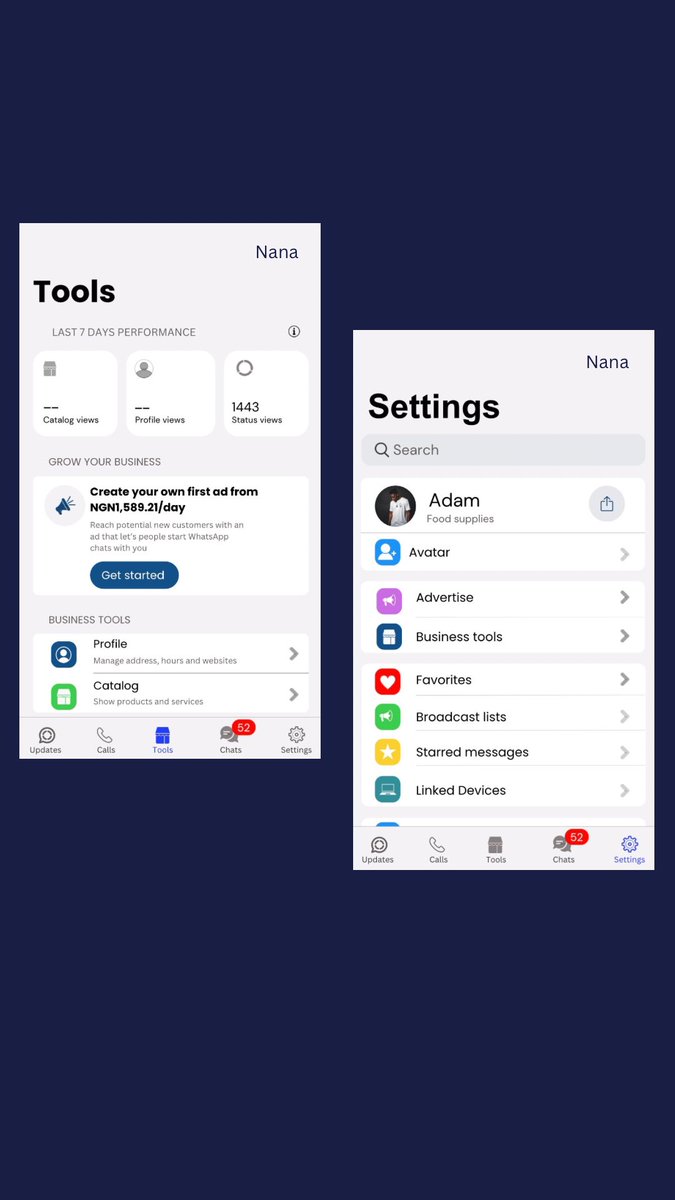 Recreated WhatsApp Business design with Canva and my mobile phone 🫶 #gtbank #jadensmith #bbnaijaseason9 <a href="/canva/">Canva</a>
