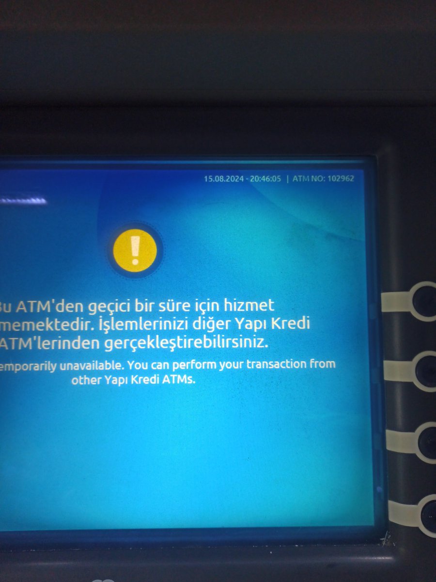dsengul77's tweet photo. Kaldırın bu atmleri, çünkü ne zaman gelsek bozuk. #yapikredi #yapikredibankasi https://t.co/g8iQu6M9lf
