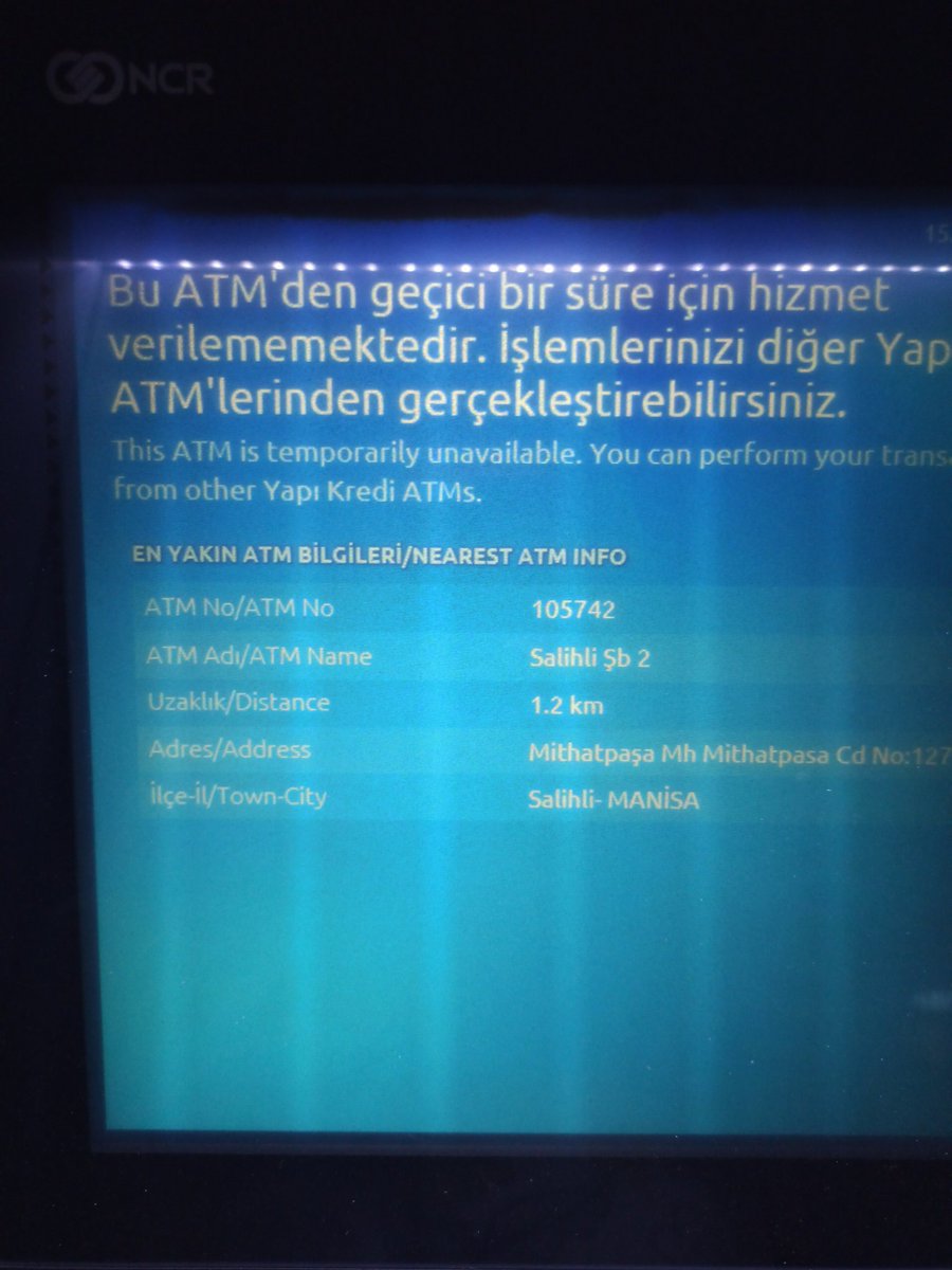 dsengul77's tweet photo. Kaldırın bu atmleri, çünkü ne zaman gelsek bozuk. #yapikredi #yapikredibankasi https://t.co/g8iQu6M9lf