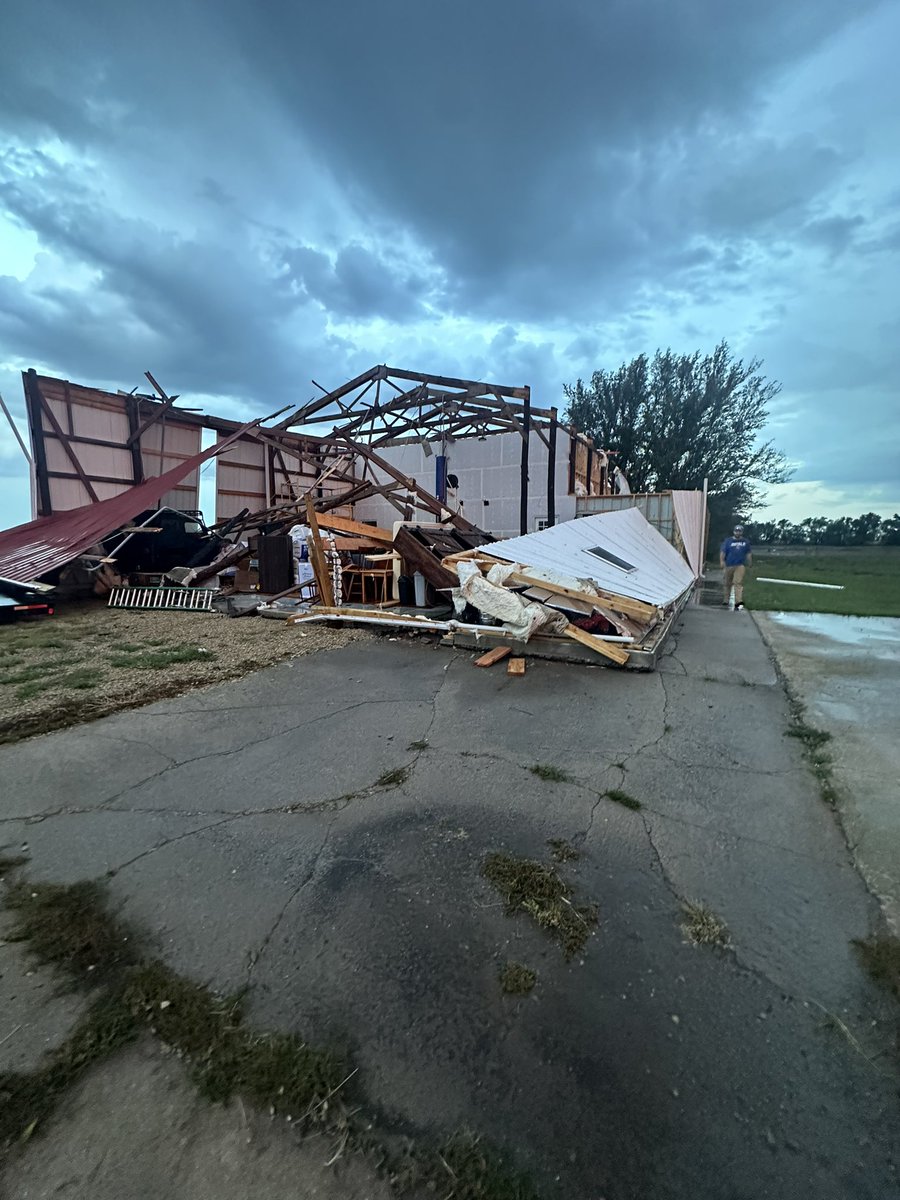 thattrackkid's tweet photo. @realDonaldTrump @elonmusk The Trump flag weathered the storm. However, my buddies house was destroyed during severe weather in Galva, KS last night. #Trump2024 https://t.co/4CUT9ZoxGJ