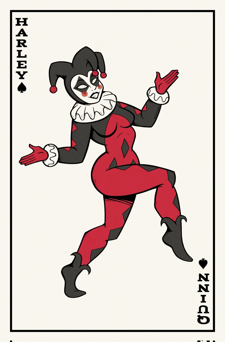 ThePilotJM99's tweet photo. Harley Quinn from Batman: Caped crusader ♠️✨
#HarleyQuinn #DC_Comics #Batman https://t.co/y8F0c9r4QS