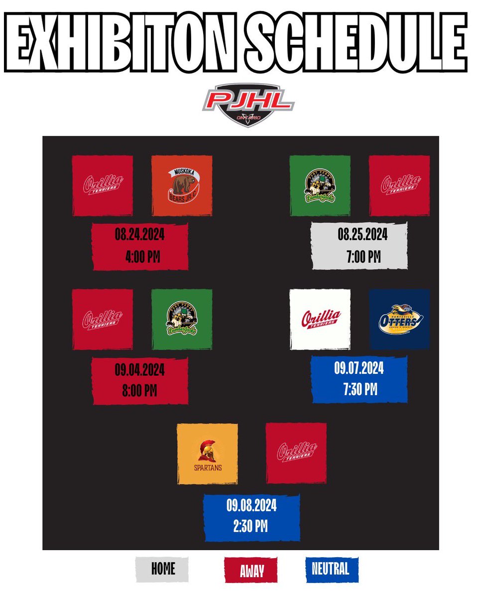 🚨 INTRODUCING OUR 2024 EXHIBITION SCHEDULE 🚨 

* PLEASE NOTE * The Games on September 7th &amp; 8th will take place in Huntsville, ON!