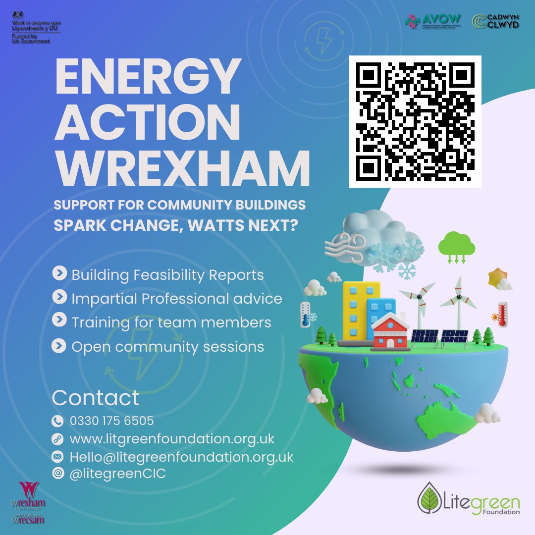 Litegreen Foundation CIC (@litegreencic) on Twitter photo ๐Calling all Wrexham community groups!๐After a few teasers, we are thrilled to launch of our new project #EnergyActionWrexham!๐
Thanks to funding from the #UKSPF, <a href="/wrexhamcbc/">Wrexham Council</a> <a href="/CadwynClwyd/">Cadwyn Clwyd</a> & <a href="/AvowWrexham/">AVOW</a>๐
โน๏ธ litegreenfoundation.org.uk/wrexham-energyโฆ
#Nwaleshour #Wrexham #WrexhamCommunity ๐Calling all Wrexham community groups!๐After a few teasers, we are thrilled to launch of our new project #EnergyActionWrexham!๐
Thanks to funding from the #UKSPF, <a href="/wrexhamcbc/">Wrexham Council</a> <a href="/CadwynClwyd/">Cadwyn Clwyd</a> & <a href="/AvowWrexham/">AVOW</a>๐
โน๏ธ litegreenfoundation.org.uk/wrexham-energyโฆ
#Nwaleshour #Wrexham #WrexhamCommunity