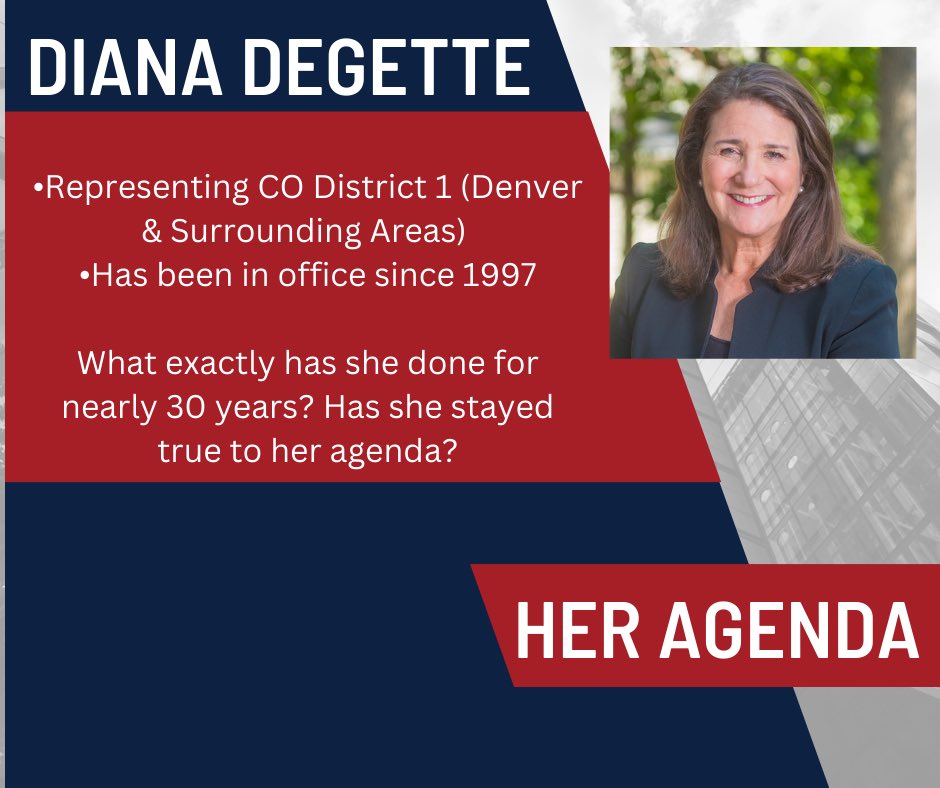 CampaignDiaries's tweet photo. Rep. Diana DeGette has served CO since 1997. Have her promises made been promises kept? https://t.co/X6BGMbRdOT