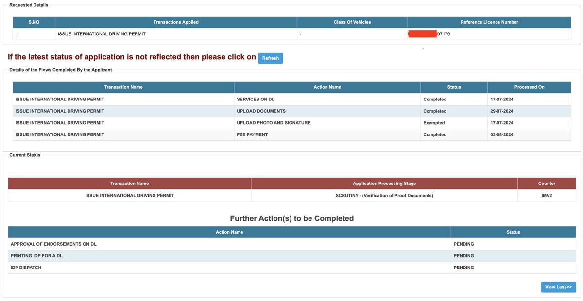 devarajreddy4u's tweet photo. I have applied for IDP 2 weeks back, but my application is stuck in documents verification, I have international travel next week. Please help me. My application number - 2629646424
@ParivahanSewa @mParivahanteam @tdkarnataka @CMofKarnataka @RLR_BTM #RTO #KGFRTO https://t.co/7m01R5L8Ba