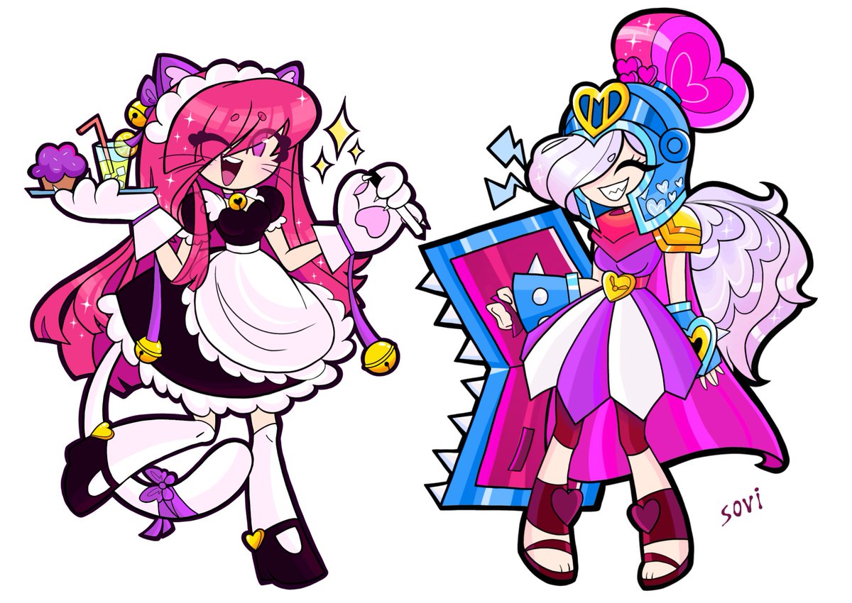 sovishka138's tweet photo. Pinku Pawlette and Gladiator Colette^^ #BrawlStars #BrawlStarsArt #BrawlStarsColette #Brawlstarsfanart https://t.co/SbZCHmuKKq