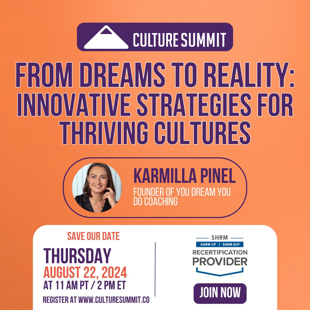 FREE WEBINAR NEXT WEEK!

✍️Learn the DREAM™ methodology to boost career success &amp; workplace fulfillment! Engage in Q&amp;A and reflective discussions that facilitate real-time application of concepts.

Limited Spots Available!
Register: ow.ly/rERG50SXURG
#CultureSummit2024