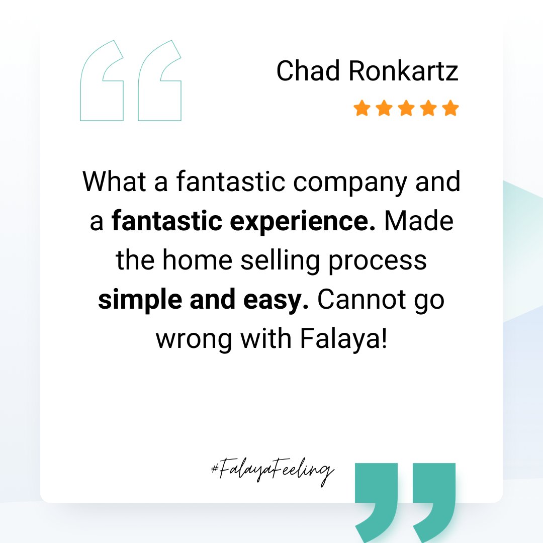 FalayaRE's tweet image. We couldn't have said it better ourselves! 😊 Thank you, Chad, for sharing your fantastic experience with Falaya. Your 5-star review means the world to us! #FalayaFeeling