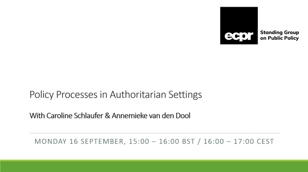 ECPR Standing Group on Public Policy (@ecpr_publicpol) on Twitter photo Next up: Happy to announce the next event in our webinar series: <a href="/CSchlaufer/">Caroline Schlaufer</a> from University of Bern & <a href="/PubPolicyChina/">Dr. Annemieke van den Dool</a> from Duke Kunshan University will discuss policy process frameworks and theories in the context of authoritarian settings. Join us!💫ecpr.eu/Events/254 Next up: Happy to announce the next event in our webinar series: <a href="/CSchlaufer/">Caroline Schlaufer</a> from University of Bern & <a href="/PubPolicyChina/">Dr. Annemieke van den Dool</a> from Duke Kunshan University will discuss policy process frameworks and theories in the context of authoritarian settings. Join us!💫ecpr.eu/Events/254