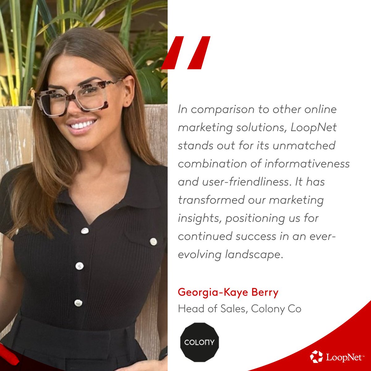LoopNet_UK's tweet image. Hear from Georgia-Kaye Berry, Head of Sales at COLONY, on the effectiveness of LoopNet.

Join COLONY Co and other owners and agents reducing their time on market with LoopNet!

Learn more:
🔗 bit.ly/3LWY1tH