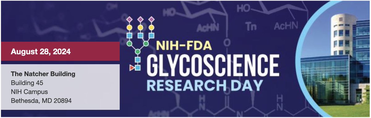 🚨 Exciting News! The NIH-FDA Glycoscience Research Day 2024 is here! 🚨 The GlyGen team will be in full swing at #GlycoDay on August 28 at NIH, Bethesda, MD with Raja Mazumder’s talk, posters, and the GlyGen booth. 
#Glycoscience #NIH

Register now: ncifrederick.cancer.gov/events/confere…