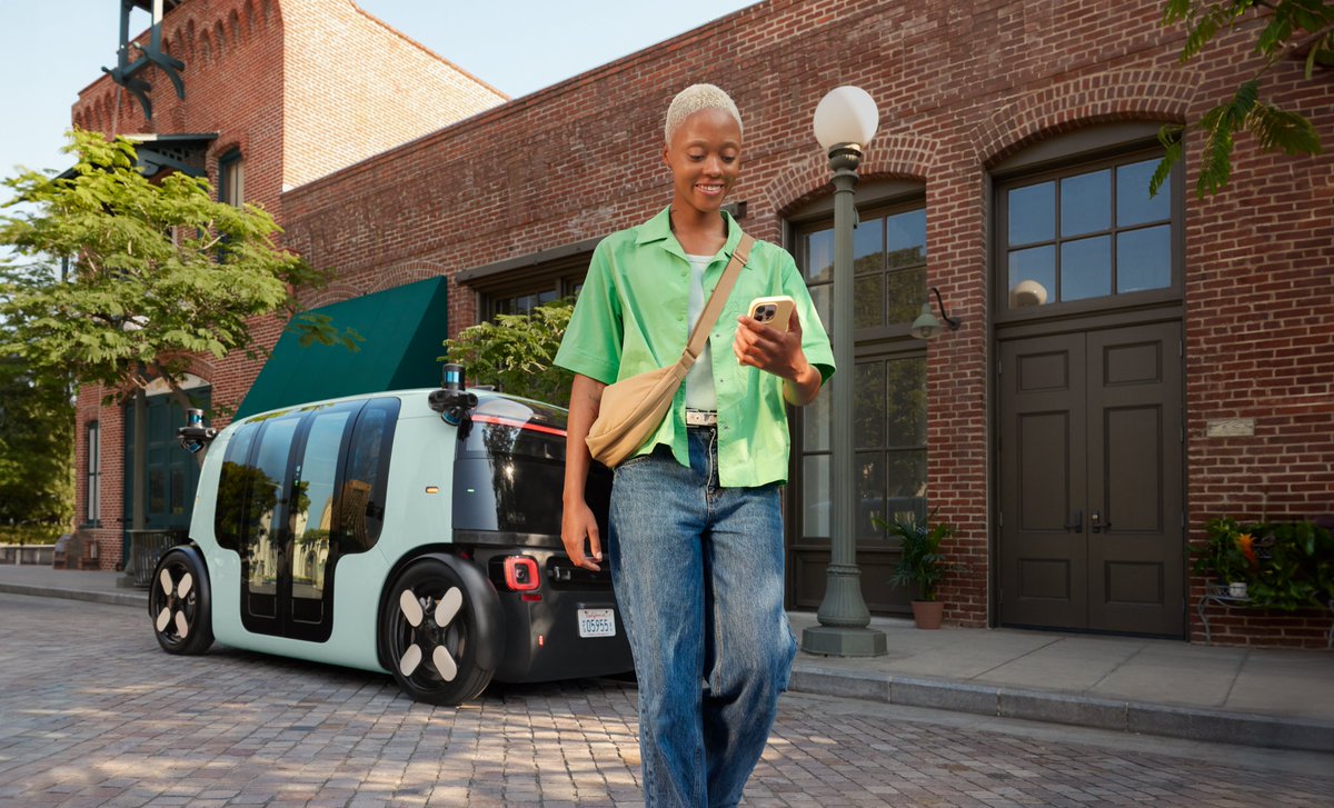zoox's tweet photo. How to hail a Zoox? Our robotaxi will work just like any other ride-hailing service… just without a driver. 📲  #ThisIsZoox https://t.co/jt6N55KEMU