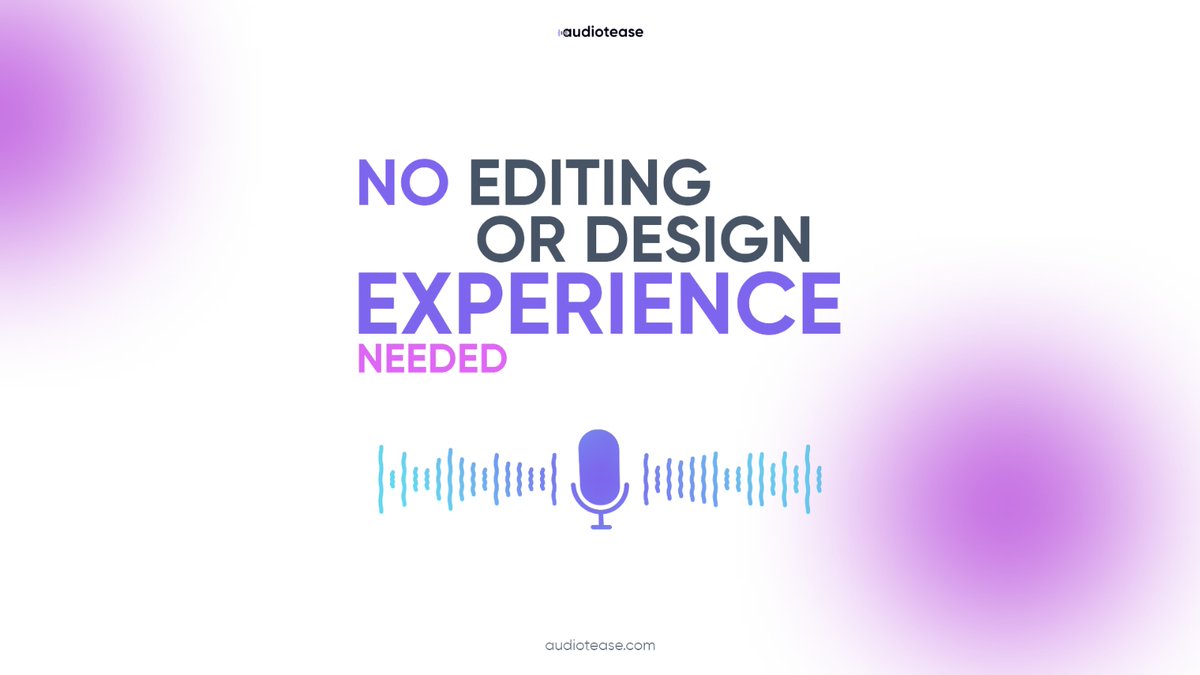 audiotease's tweet photo. No editing or design skills? No problem! 🎨 
Create stunning audiograms effortlessly with Audiotease. 

#audiotease #spotifypodcasts #podcastproduction #podcastingtips #podcastseries #podcastgoals https://t.co/ODw7WEWhby