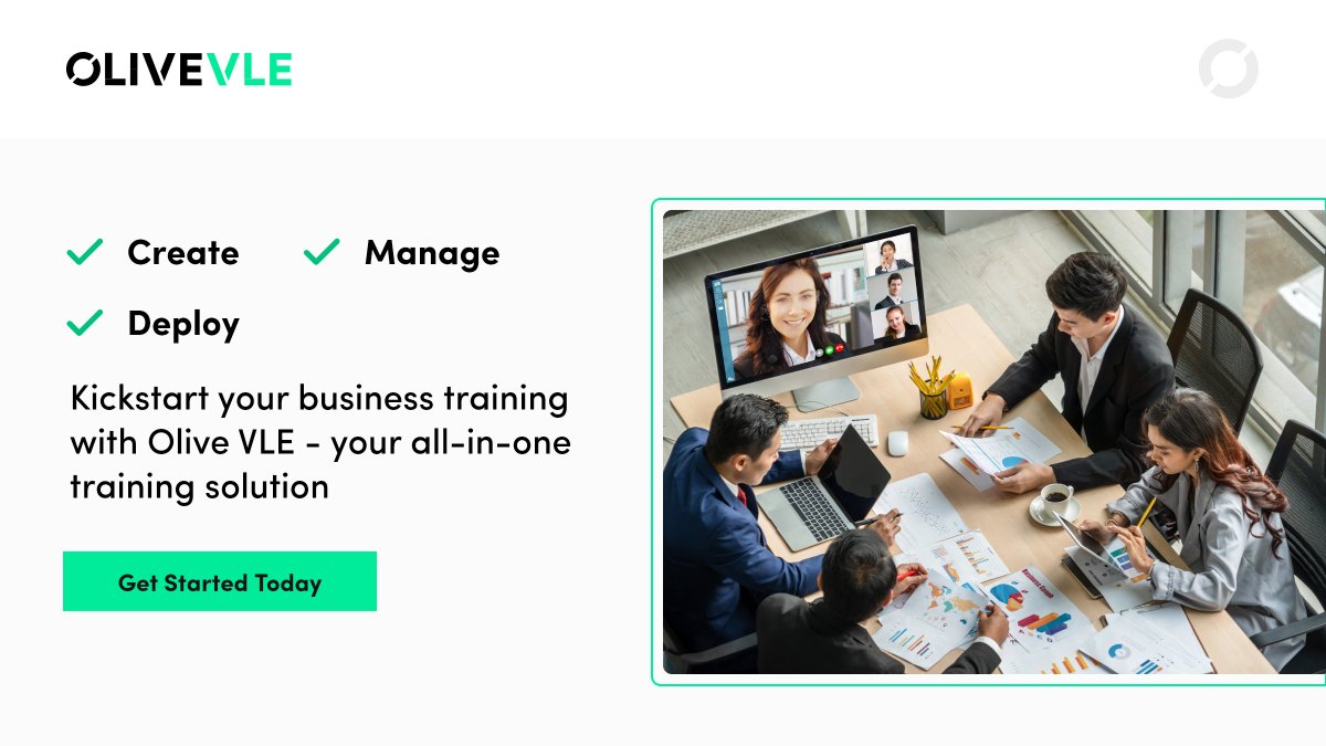 olivegroupire's tweet photo. Olive VLE's all-in-one training solution is designed to streamline your training processes. From seamless content creation to efficient management and deployment, Olive VLE empowers your business training initiatives.
Get Started Today! https://t.co/IfLdA4yktY
#OliveVLE #LMS https://t.co/kZaaZMzCzd