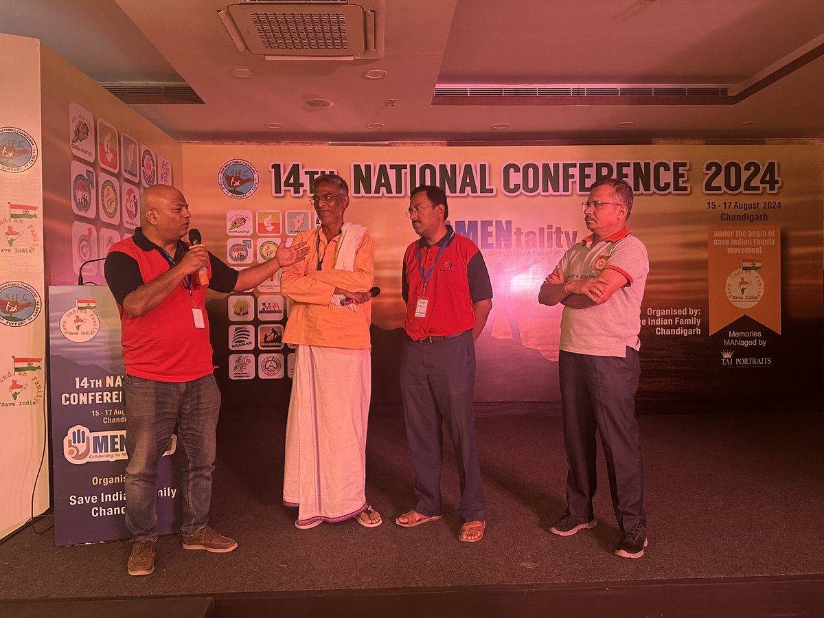 sifchandigarh's tweet image. Founder members of Save Indian Family Movement talking about SIF ideology, journey &amp;amp; explaining about the Constitution of SIF in #14thNationalMeet 
#SIFNationalMeet 
#MENtality2024