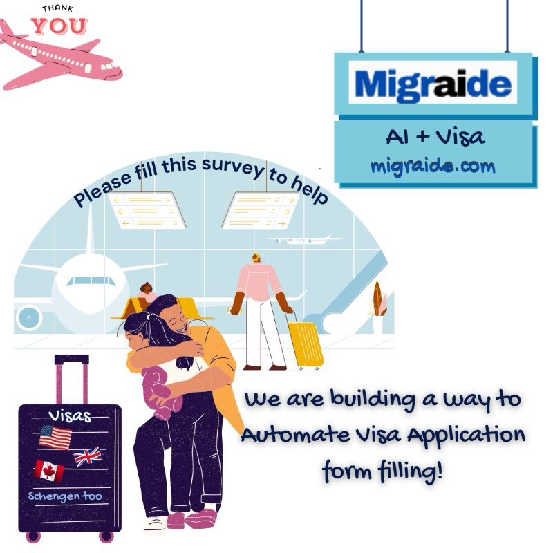 GM Everyone,

Hope you been good with the current market?
While I’m still a Degen &amp; when not putting out Web3 content. 

I’m currently building out an idea, and I could please use your help.

Migraide.com

We are automating Visa forms completion for all USA, UK, Canada