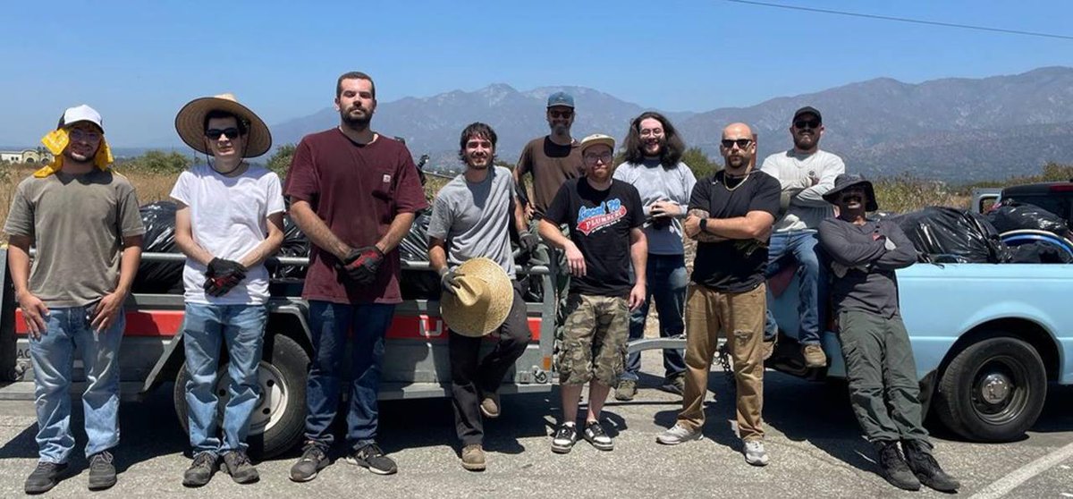 ACP_California's tweet photo. The SoCal Branch of the ACP CA picked up half a ton of trash on the San Gabriel River Valley River Trail in Duarte CA. The ACP stands for a clean environment and housing for all to put an end to this kind of neglect. https://t.co/ycDK1H0QsP