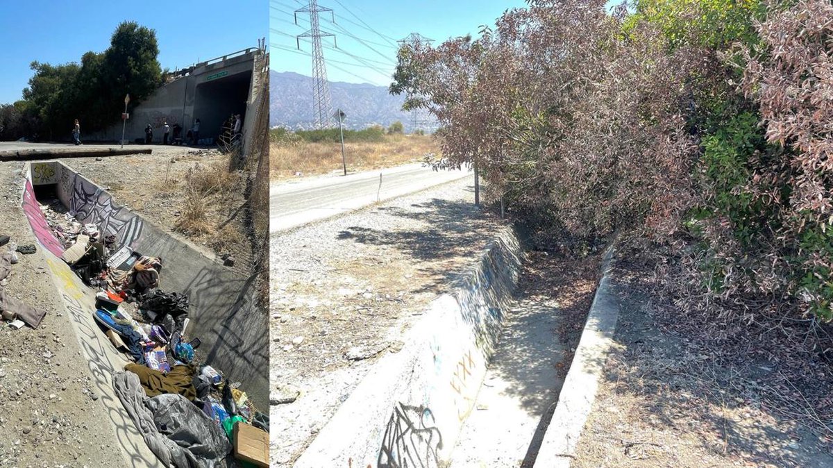 ACP_California's tweet photo. The SoCal Branch of the ACP CA picked up half a ton of trash on the San Gabriel River Valley River Trail in Duarte CA. The ACP stands for a clean environment and housing for all to put an end to this kind of neglect. https://t.co/ycDK1H0QsP