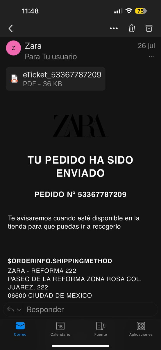 BoyFerchox's tweet photo. Así se las gasta @ZARA @Zaramx_ para no solucionar. Me dejan colgado en los chats. Desde hace más de 3 semanas hice un pedido el cual hasta el día de hoy no recibo. Me dijeron que hubo un tema con paquetería y que no pudieron entregarme ya que no me encontraba en mi domicilio. https://t.co/bgC7ykgqkh